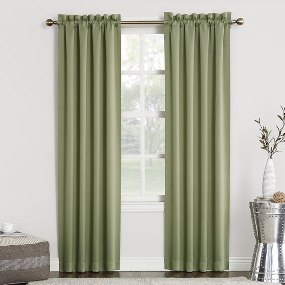 Sun Zero Nolan Energy Saving Blackout Rod Pocket Curtain Panel, 40"X84", Red (Single Panel)