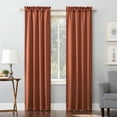 thumbnail image 1 of Sun Zero Nolan Energy Saving Blackout Rod Pocket Curtain Panel, 40"X84", Terracotta Orange (Single Panel), 1 of 7