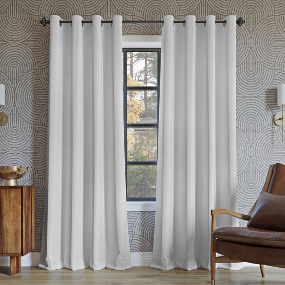 Sun Zero Oslo 2-pack Theater Grade Extreme 100% Blackout Grommet Curtain Panel Pair, 52"W x 120"L, Pearl