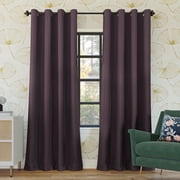 Sun Zero Oslo 2-pack Theater Grade Extreme 100% Blackout Grommet Curtain Panel Pair, 52"W x 84"L, Fig
