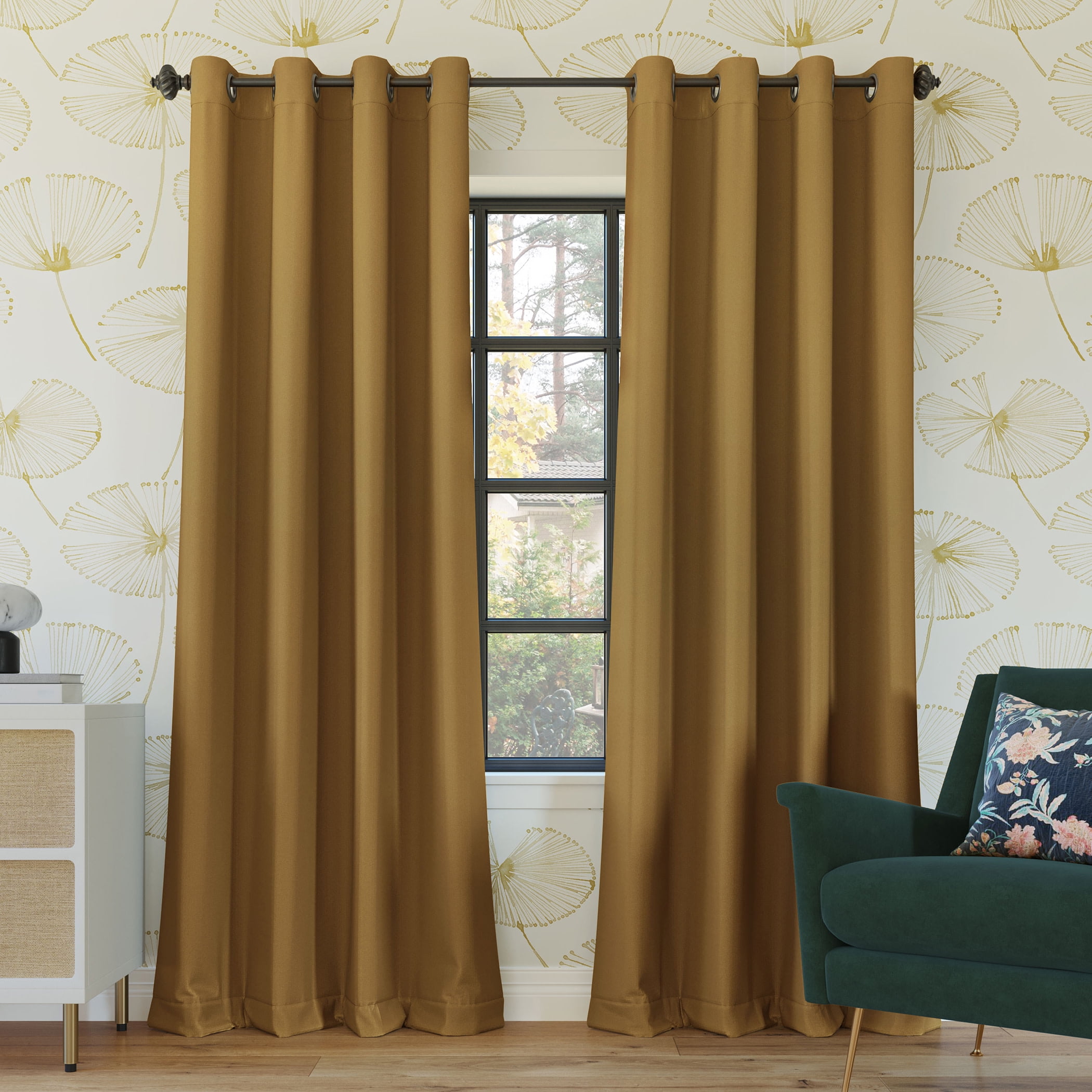 Gold 52"x63" Blackout Grommet Curtain Panel