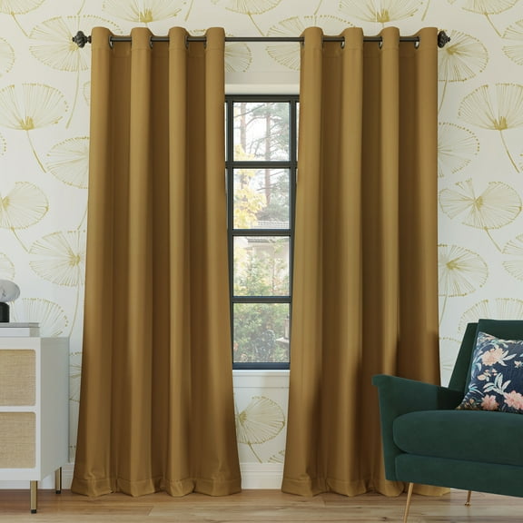 Sun Zero Oslo Extreme 100% Blackout Grommet Curtain Panel, 52"X63", Gold, 1-Piece Single Panel