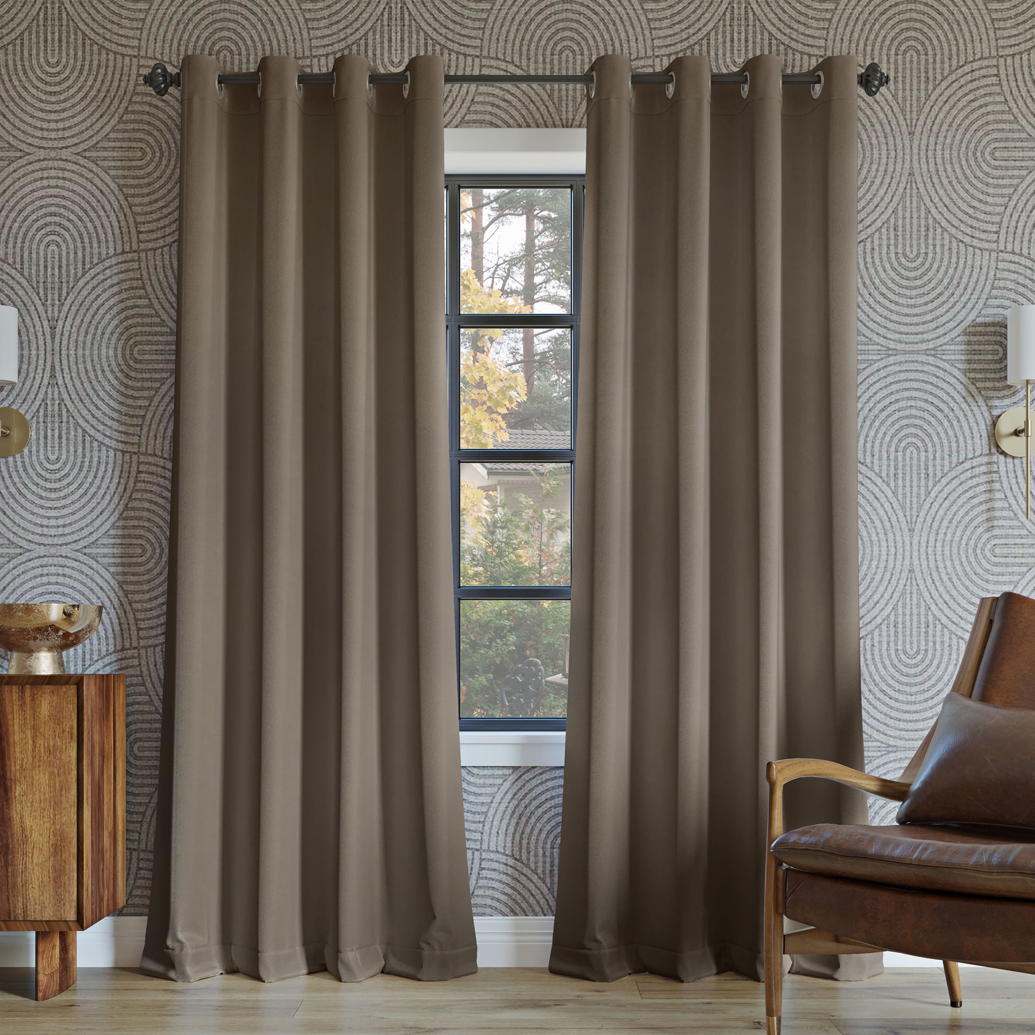 84"x52" Taupe Extreme Blackout Grommet Curtain Panel