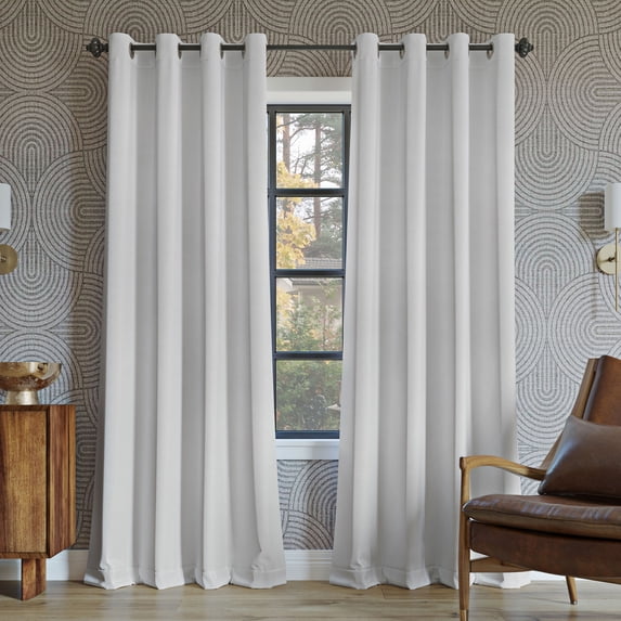 Sun Zero Oslo Extreme 100% Blackout Grommet Curtain Panel, 52"X84", Pearl, 1-Piece Single Panel