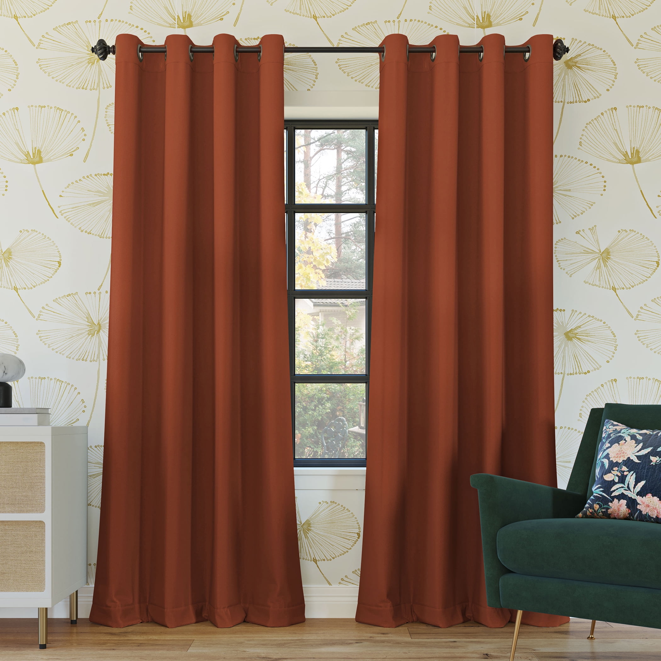 Terracotta 52" x 95" 100% Blackout Grommet Curtain Panel