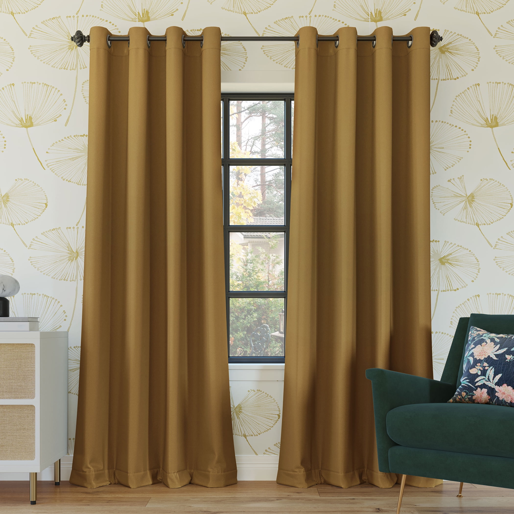 Gold 52"x63" Blackout Grommet Curtain Panel
