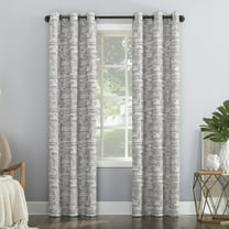 Sun Zero Parrish Distressed Grid Thermal Extreme 100% Blackout Grommet Curtain Panel In Grey