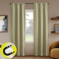 thumbnail image 1 of Sun Zero Prescott 2-pack Herringbone Magnetic Closure 100% Blackout Rod Pocket Curtain Panel Pair, 37"W x 84"L, Sage Green, 1 of 10
