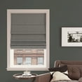 thumbnail image 1 of Sun Zero Pryer Textured 100% Blackout Cordless Roman Shade, 33"W x 64"L, Steel Gray, 1 of 8
