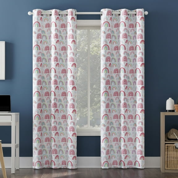 Sun Zero Rainbows Print 100% Blackout Grommet Single Curtain Panel In Multi, 40" X 84"