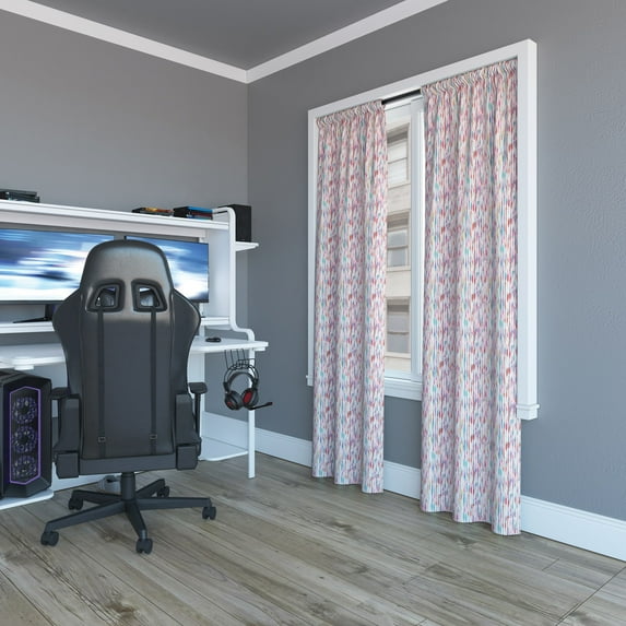 Sun Zero Randall Blackout Rod Pocket Absract Stripe Curtain Panel, 37" x 84", Multi