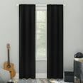 thumbnail image 1 of Sun Zero Randall Blackout Rod Pocket Curtain Panel, 37" x 96", Black, 1 of 10