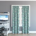 thumbnail image 1 of Sun Zero Randall Blackout Rod Pocket Geometric Curtain Panel, 37" x 84", Grey/Blue, 1 of 7