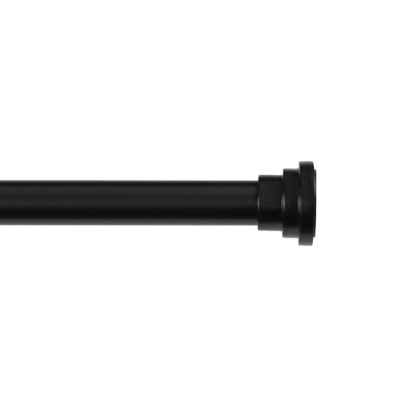 Sun Zero 3/4" Black Decorative Blackout Tension Rod, 28-60"