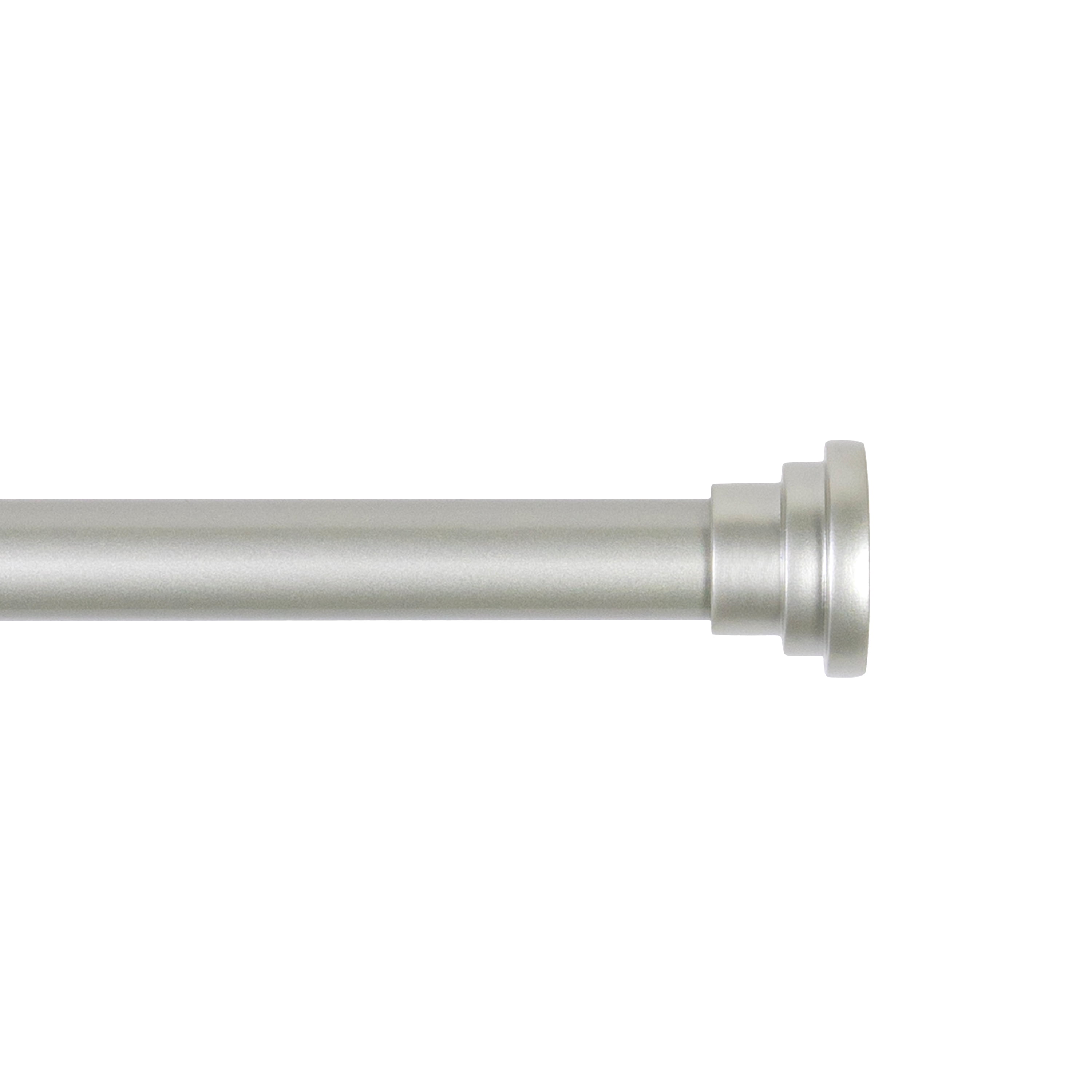 Sun Zero 3/4" Brushed Nickel Decorative Blackout Tension Rod, 28-60"