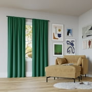 Sun Zero Rianna Theater Grade Extreme 100% Blackout Rod Pocket Curtain Panel, 40"x84", Malachite Green