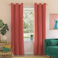 thumbnail image 1 of Sun Zero Riley 1-Piece Kids Bedroom Blackout Grommet Curtain Panel, 40"X84", Sunset Coral, 1 of 8