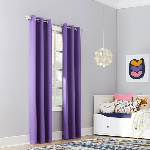 Sun Zero Riley Kids Bedroom Blackout Grommet Single Curtain Panel, 40" X 84"