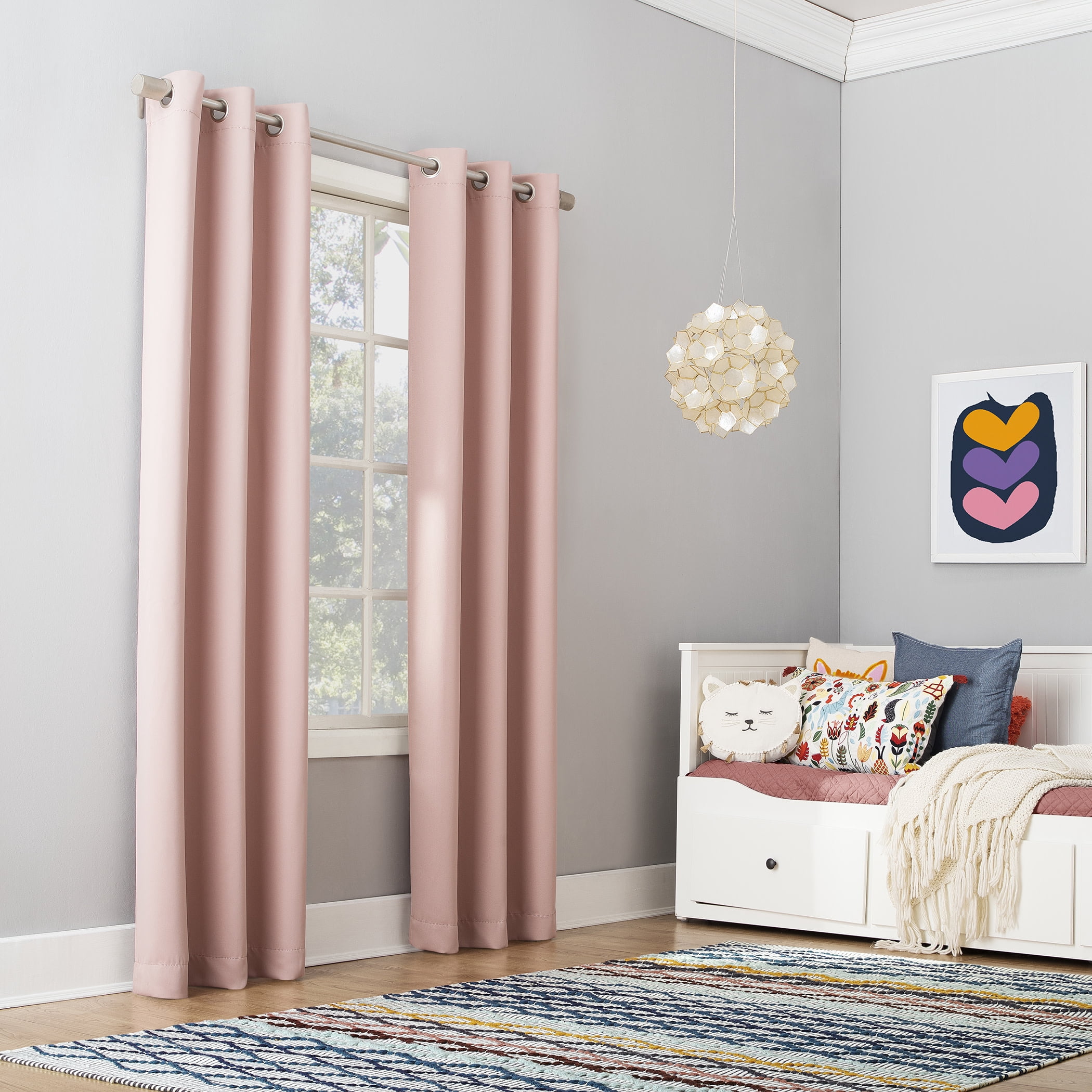 Sun Zero Riley Kids Bedroom Blackout Grommet Single Curtain Panel, 40" X 95"