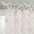 thumbnail image 1 of Sun Zero Romy Generation Lattice Bows Sheer Tie Top Curtain Panel, 50"W x 63"L, Pink, 1 of 7