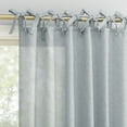 thumbnail image 1 of Sun Zero Roxy Generation Slub Texture Tacked Bow Semi-Sheer Tie Top Curtain Panel, 50"W x 63"L, Faded Blue, 1 of 8