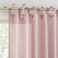 thumbnail image 1 of Sun Zero Roxy Generation Slub Texture Tacked Bow Semi-Sheer Tie Top Curtain Panel, 50"W x 63"L, Pink, 1 of 8