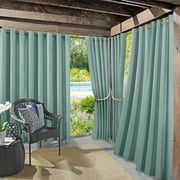 Sun Zero Sailor Indoor/Outdoor UV Protectant Room Darkening Grommet Curtain Panel, 54"x95", Soft Teal