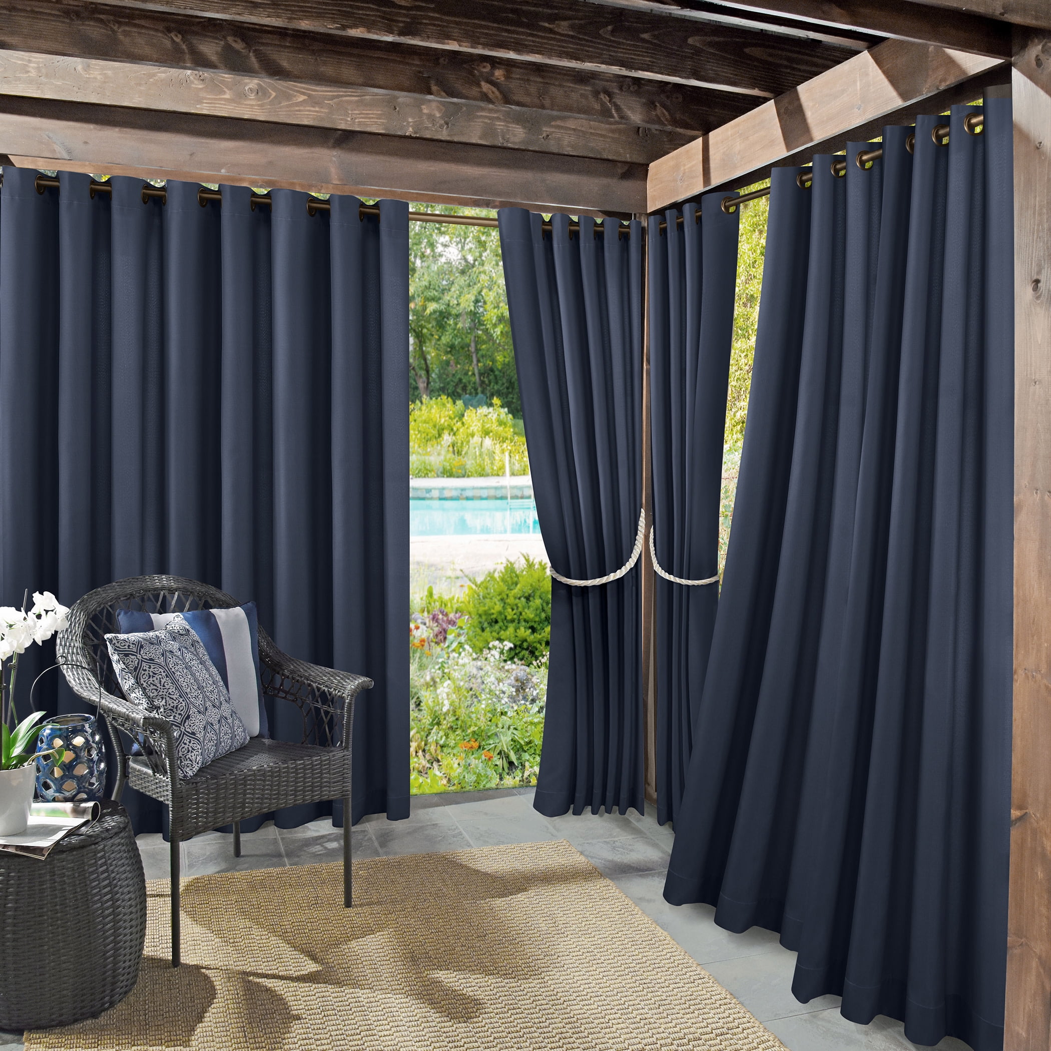 Sun Zero Sailor Indoor/Outdoor Uv Protectant Room Darkening Grommet Curtain Panel