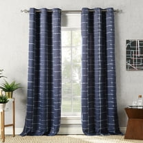 Sun Zero Saki Shibori Print Blackout Grommet Curtain Panel, 40"X63", Navy