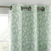 Sun Zero Satti Embroidered Leaf 100% Blackout Grommet Curtain Panel, 40"x84", Sage Green