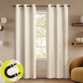 thumbnail image 1 of Sun Zero Serenity 2-pack Abstract Magnetic Closure 100% Blackout Grommet Curtain Panel Pair, 36"W x 63"L, Natural, 1 of 8