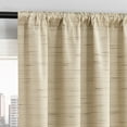 thumbnail image 1 of Sun Zero Sylvan Slub Stripe Thermal Blackout Rod Pocket Curtain Panel, 40"x63", Taupe, 1 of 6