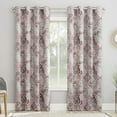 thumbnail image 1 of Sun Zero Terez 1-Piece Global Medallion Print Room Darkening Grommet Curtain Panel, 54"X84", Rosewine, 1 of 8