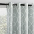 thumbnail image 1 of Sun Zero Tikal Woven Ogee 100% Blackout Grommet Curtain Panel, 25"W X 84"L, Light Blue, 1 of 8