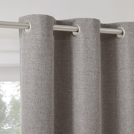 Sun Zero Tula Crosshatch 100% Blackout Grommet Curtain Panel, 40"W x 84"L, Chocolate