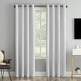 thumbnail image 1 of Sun Zero Tyrell Tonal Texture Draft Shield Fleece Insulated 100% Blackout Grommet Curtain Panel In Dove White, 50"X84", Dove White, 1 of 10