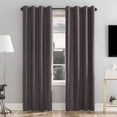 thumbnail image 1 of Sun Zero Tyrell Tonal Texture Draft Shield Fleece Insulated 100% Blackout Grommet Curtain Panel In Fig, 50"X84", Fig, 1 of 10