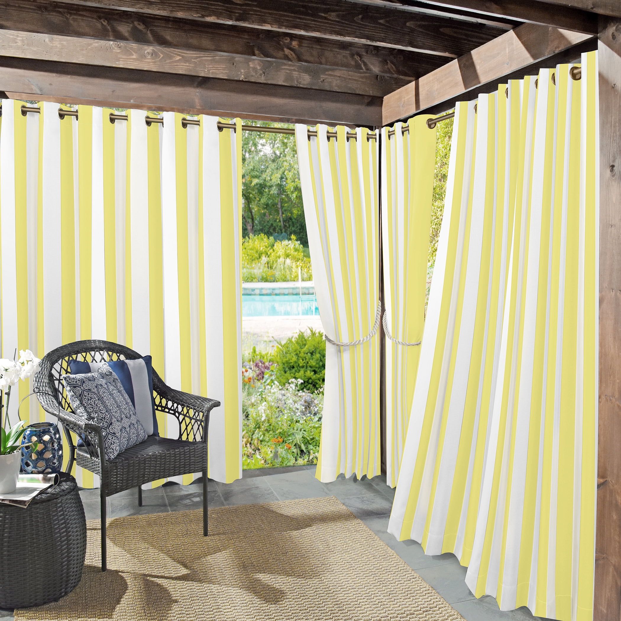 Sun Zero Valencia Cabana Stripe Indoor/Outdoor Uv Protectant
