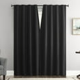 thumbnail image 1 of Sun Zero Vance 2-Piece Magnetic Closure 100% Blackout Back Tab Curtain Panel Pair, 37"x84", Black, 1 of 9