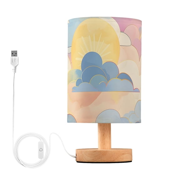 Sun and Colorful Clouds Table Lamp with USB Port LED Warm Light Lamp Night Light Home Decor