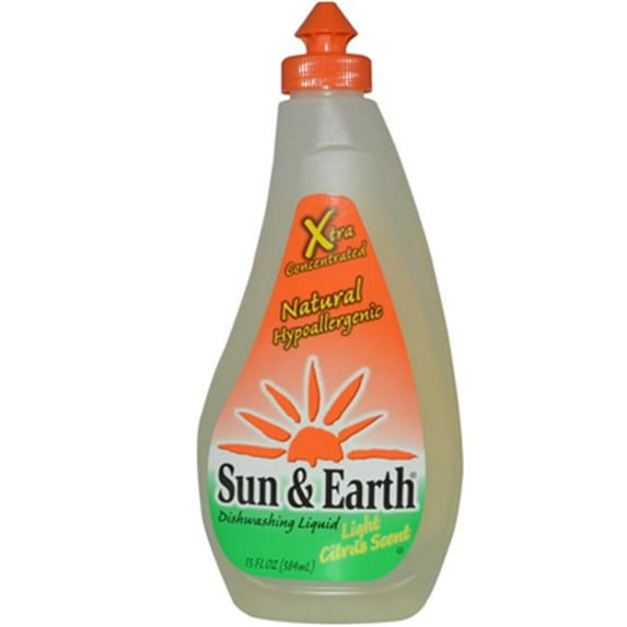 Sun and Earth Natural Concentrated Light Citrus Liquid Dish Soap 13 oz