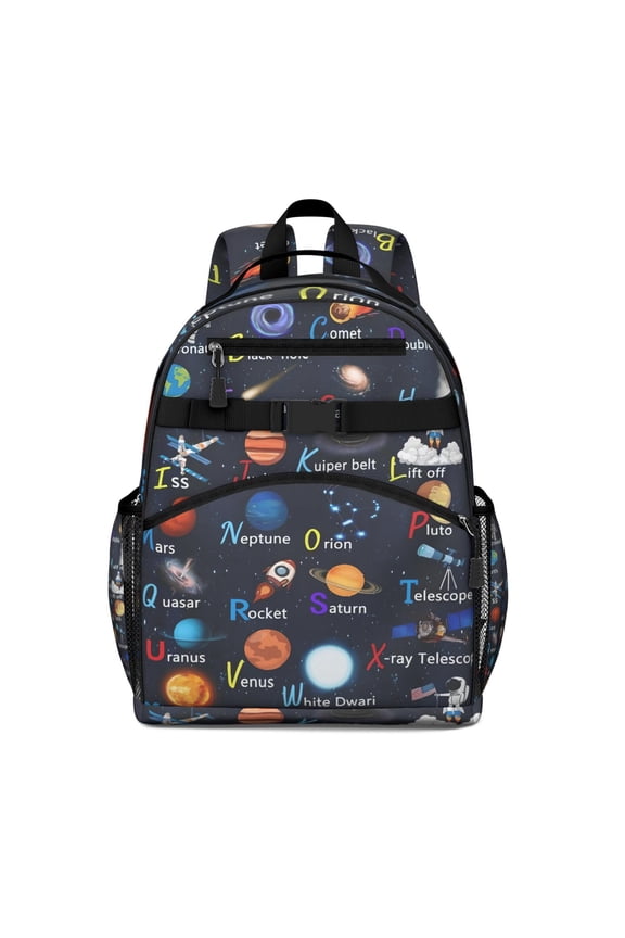 Sun and Moon Backpack - Waterproof & Breathable School Bag for Teens, Sci-Fi Lovers Design with Chest Buckle