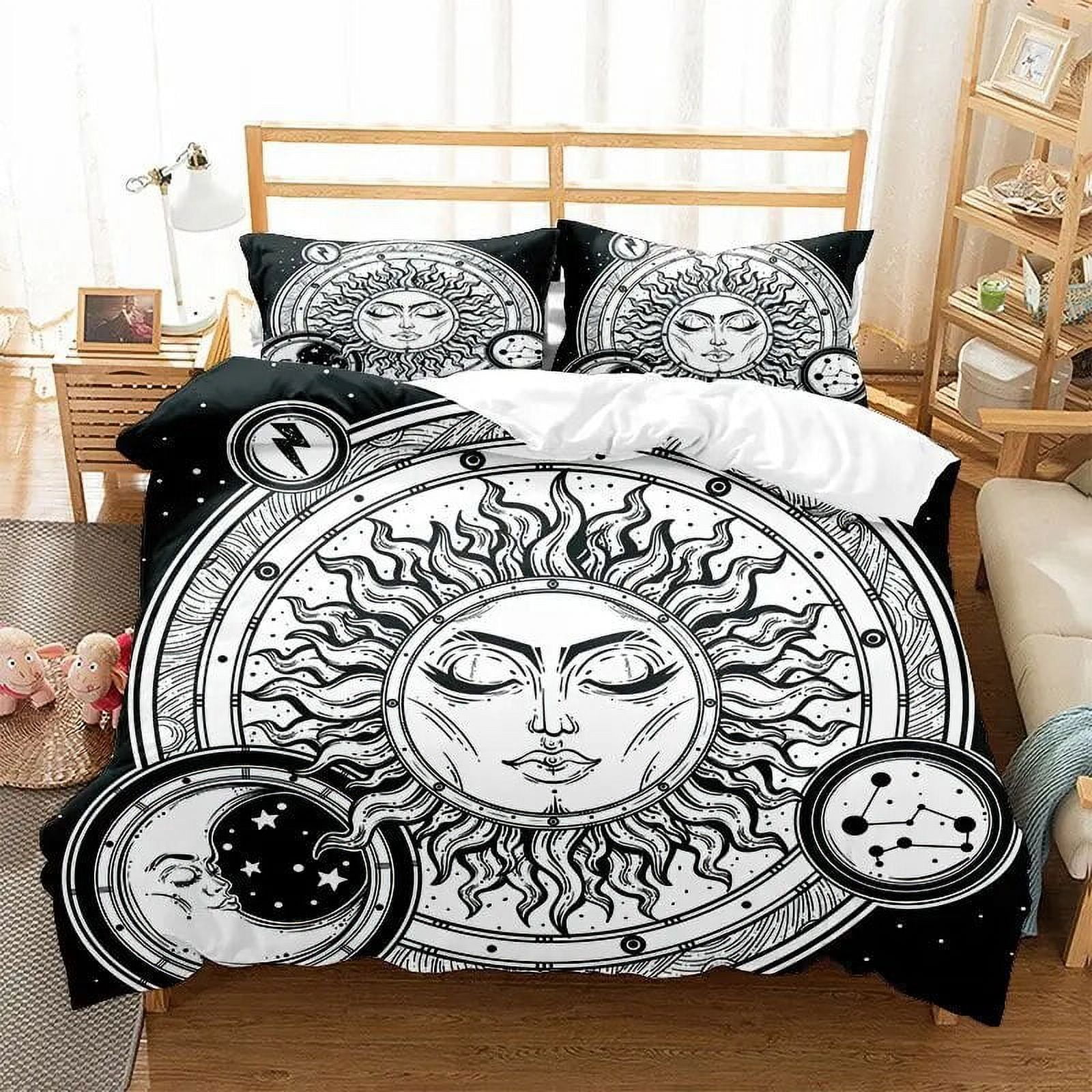 Sun and Moon Bedding Set King/ Size Twelve Constellations Zodiac Comforter Cover Adults