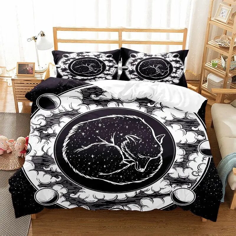 Sun and Moon Bedding Set King/ Size Twelve Constellations Zodiac Comforter Cover Adults