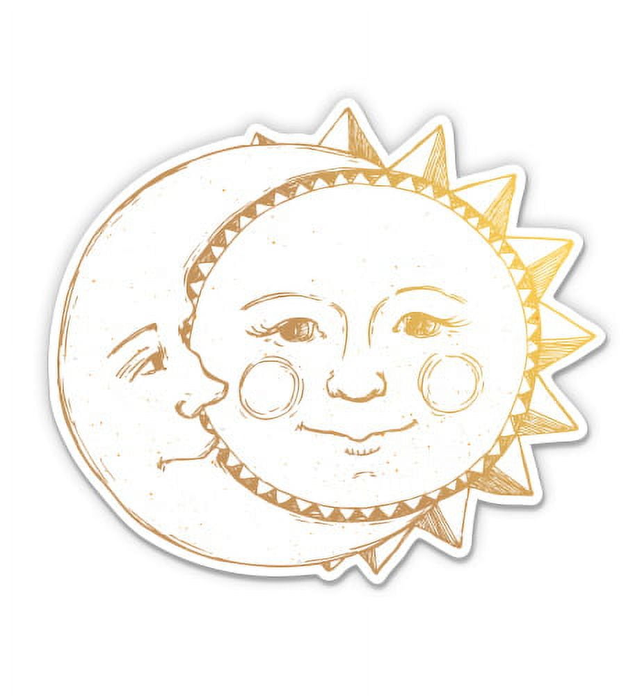 100 Pcs The Sun and Moon Planet Stickers Astronomy Celestial Decals for Laptop Scrapbook Water Bottle Phone Notebooks Diary(Black)