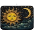 thumbnail image 1 of Sun and Moon Dish Drying Mat for Kitchen Counter, Ultra Absorbent Reversible Microfiber Dishes Drying Rack Pad Heat-resistant Mats 16x18in, 1 of 7