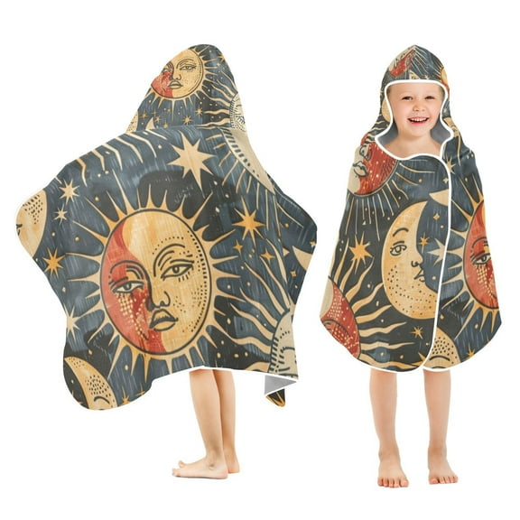 Sun and Moon Face Kid Bath Towels Bath Beach Towel Super Soft and Absorbent for Kid Girl Boy Babie Toddler Infant