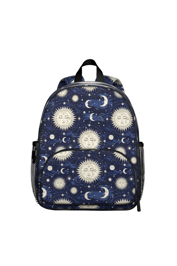 Sun and Moon Gothic Pattern Backpack for School, Cute School Bag with Adjustable Shoulder Straps and Padded Back, 13.8"x11.4"x6"