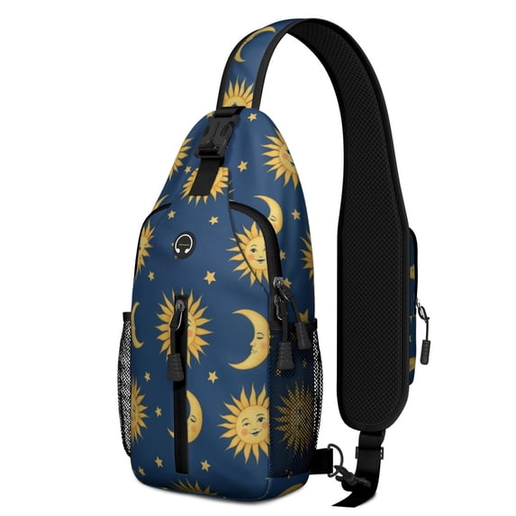 Sun and Moon Gothic Pattern Sling Backpack, Cycling Sling Bag with ...