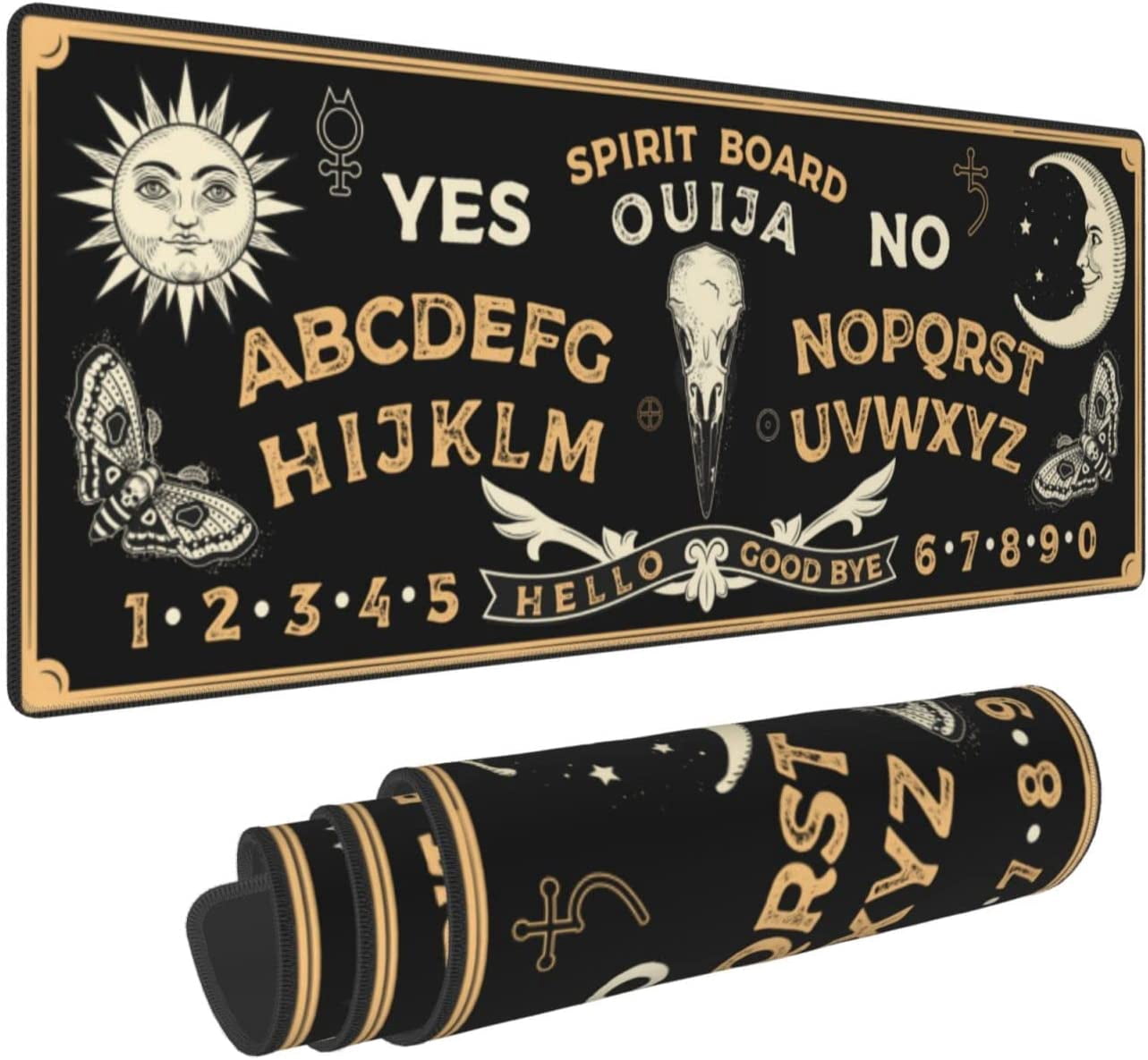Sun and Moon Mystic Goth Witchy Mouse Pad Extended Large Gaming Mouse Pad XL Oversized Desk Pad Stitched Edges, 31.5 X 11.8 Inch